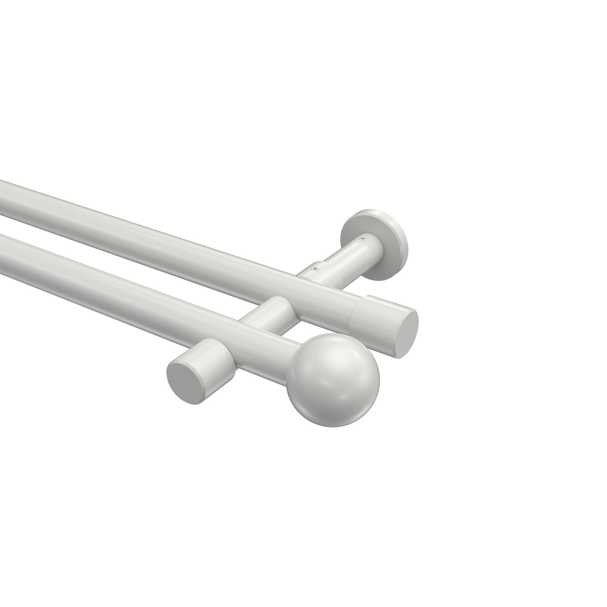 GARDINENSTANGE Prestige Luino 180 cm, 2-läufig (ohne Ringe), 20 mm Ø Weiß - Weiß, Metall (180cm) - INTERDECO