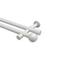 GARDINENSTANGE Prestige Luino 180 cm, 2-läufig (ohne Ringe), 20 mm Ø Weiß - Weiß, Metall (180cm) - INTERDECO