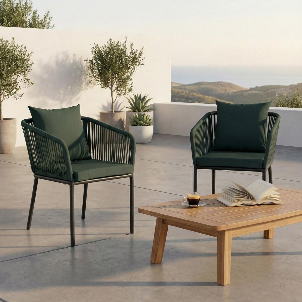GARTENSTUHL Dunkelgrün - Dunkelgrün, Textil (55/75/55cm) - MCW
