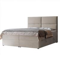 BOXBETT 120x200 cm mit Topper - Beige, Holzwerkstoff/Textil (120/200cm) - Idohome