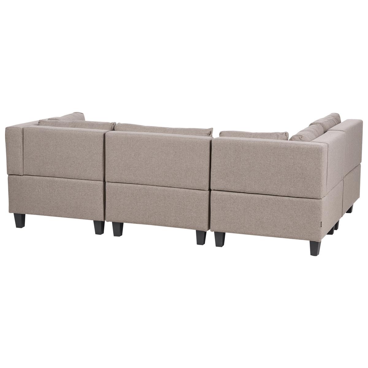 ECKSOFA Modul 4-Sitzer rechtsseitig Braun Stoff Unstad - Schwarz/Braun, Textil (228/152cm) - Beliani