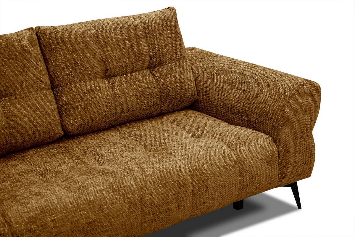 ECKSOFA SALVINI 5-Sitzer, dunkelgelb - Dunkelgelb/Schwarz, Holzwerkstoff/Textil (158/292cm) - Wozimo