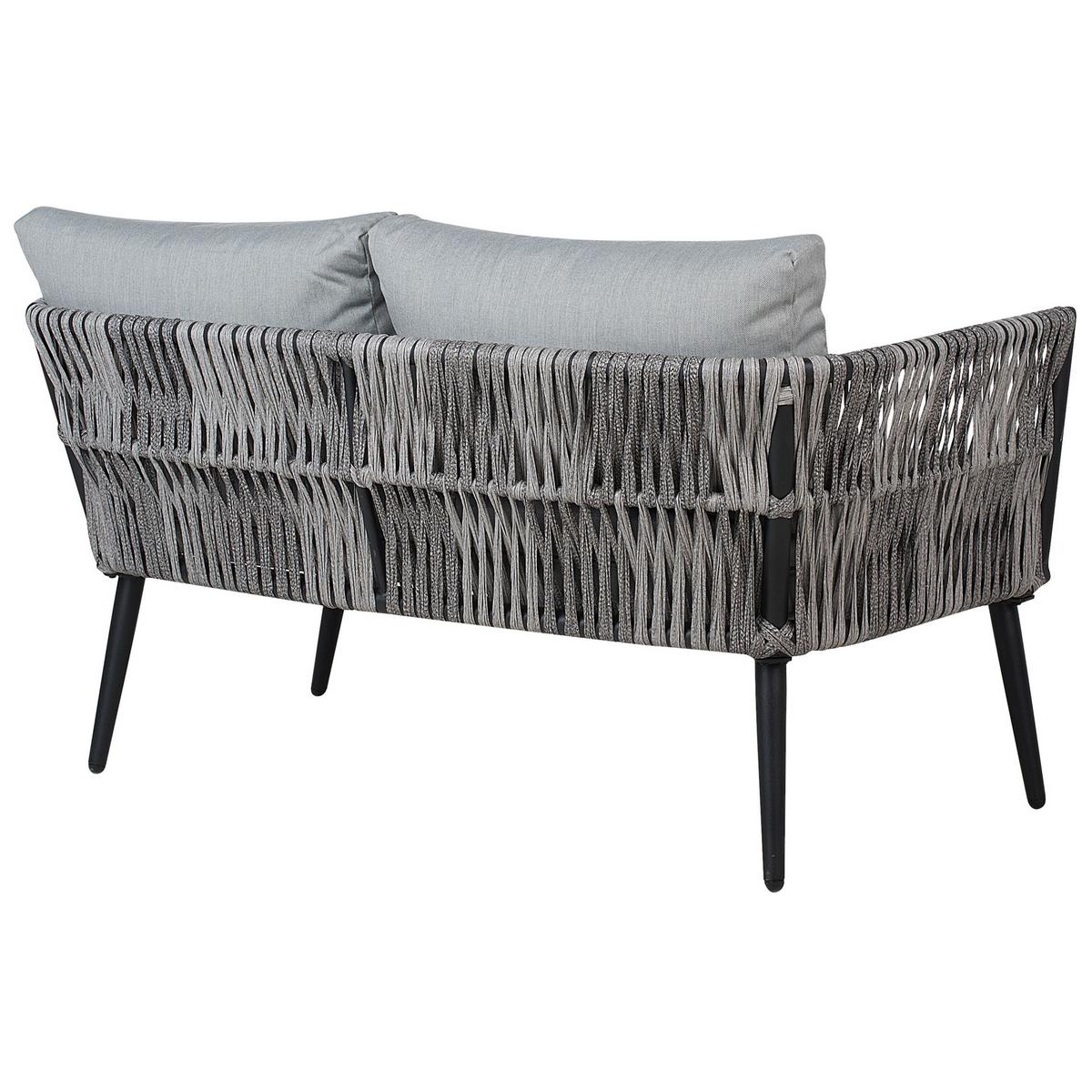 GARTENMÖBEL-SET 4-sitzer Rattan Grau Preveza - Grau, Kunststoff - Beliani