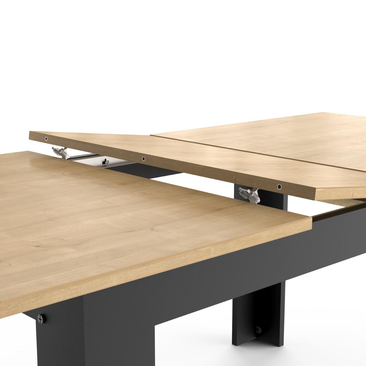 TISCH von 160 bis 200 cm in hamilton-eiche dekor und mattem schwarz - craft 160/90/77 cm - Eschefarben, Holzwerkstoff (23.8/90/77cm) - Calicosy