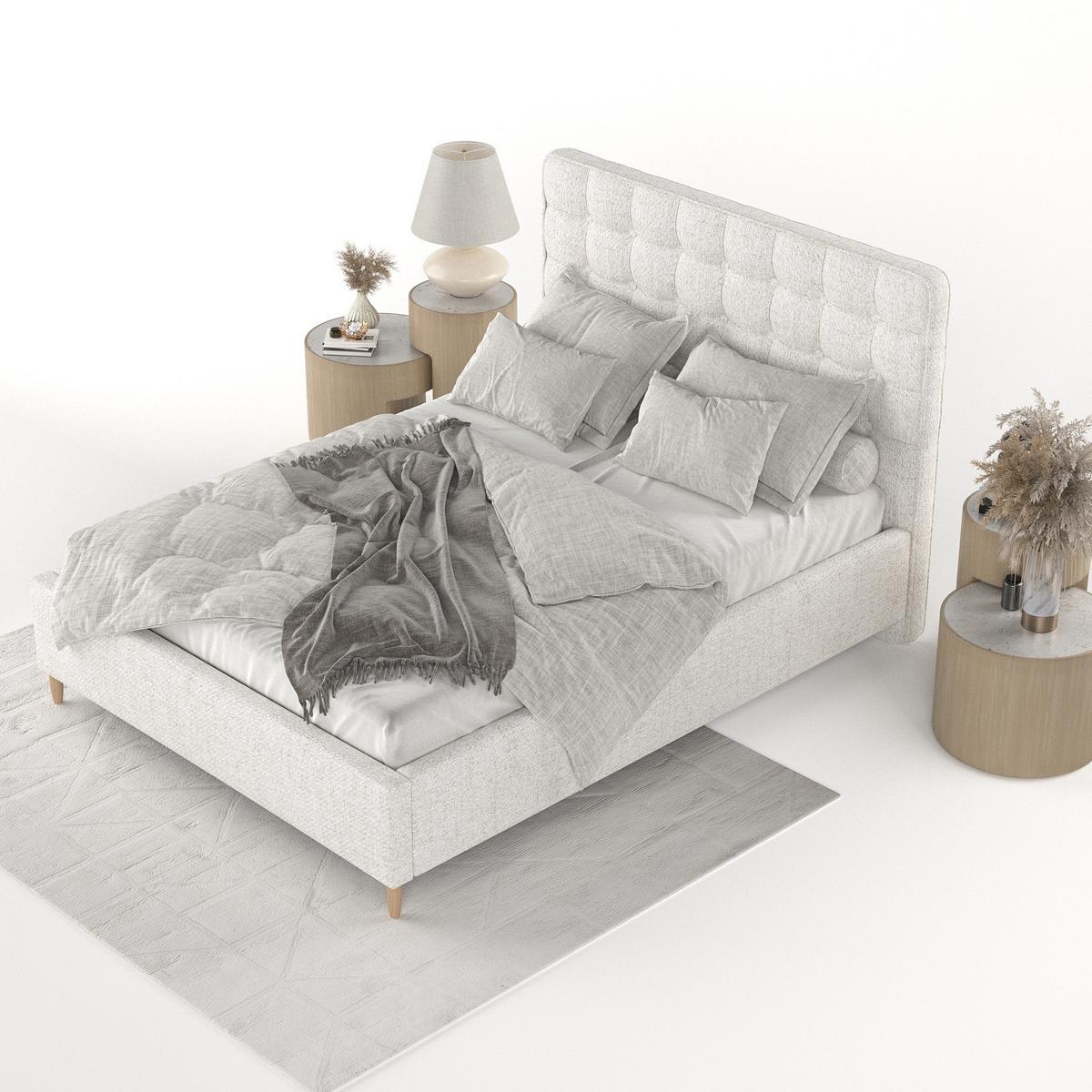 POLSTERBETT Paloma 140/200 cm Creme im Neve Stoff - Creme/Naturfarben, Holz/Holzwerkstoff (140/200cm) - AltaBeds