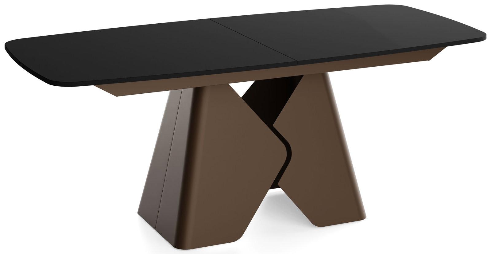 ESSTISCH Vanta rechteckig ausziehbar verlängerbar mit Braunem Metallgestell, Schwarz 180-270/90/76 cm - Schwarz/Braun, Holzwerkstoff/Metall (90/270/76cm) - WFL GROUP