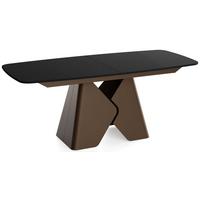 ESSTISCH Vanta rechteckig ausziehbar verlängerbar mit Braunem Metallgestell, Schwarz 180-270/90/76 cm - Schwarz/Braun, Holzwerkstoff/Metall (90/270/76cm) - WFL GROUP