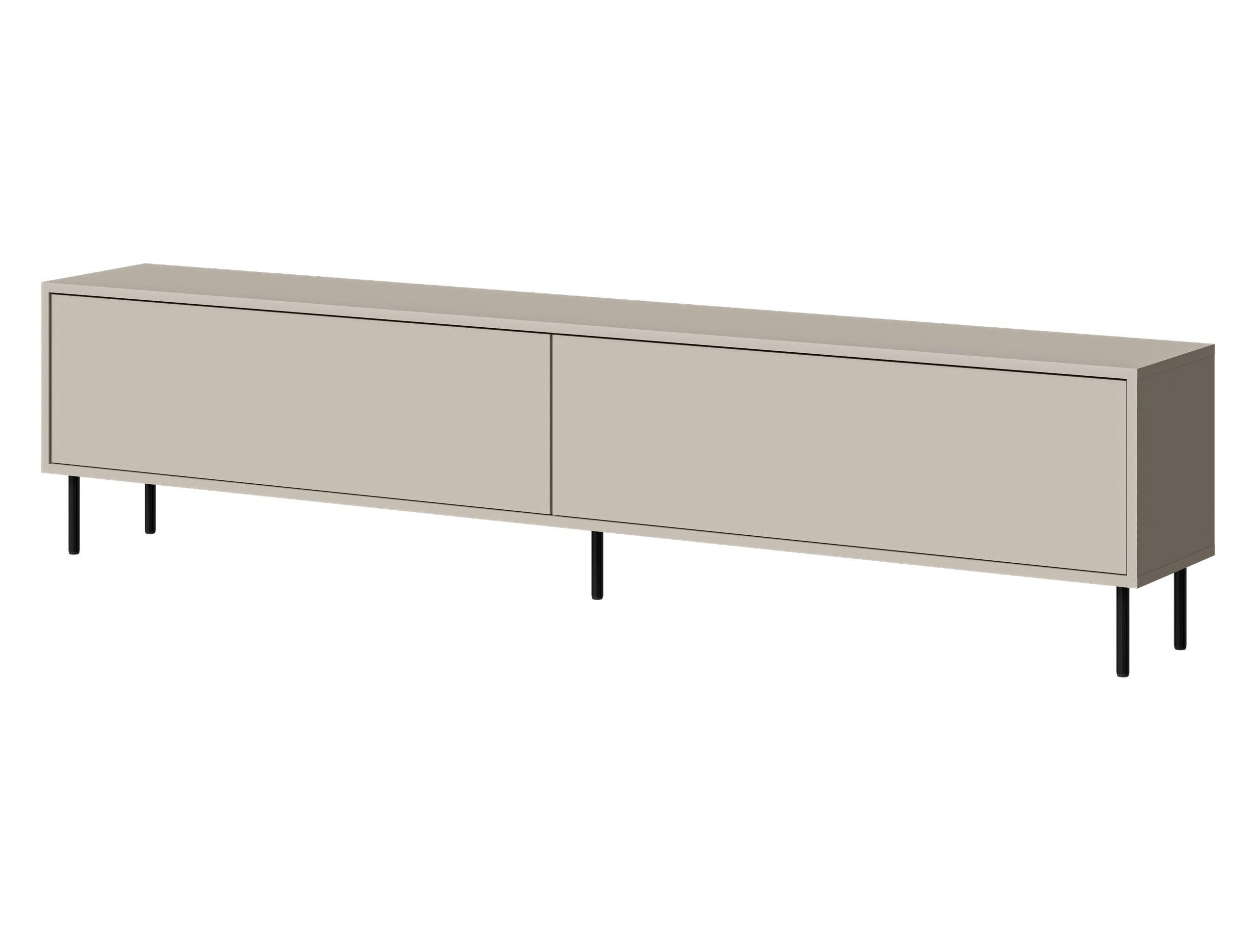 TV-LOWBOARD Masha 200 2D - Kaschmir/Schwarz, Holzwerkstoff/Metall (200/47/30cm) - MIRJAN24