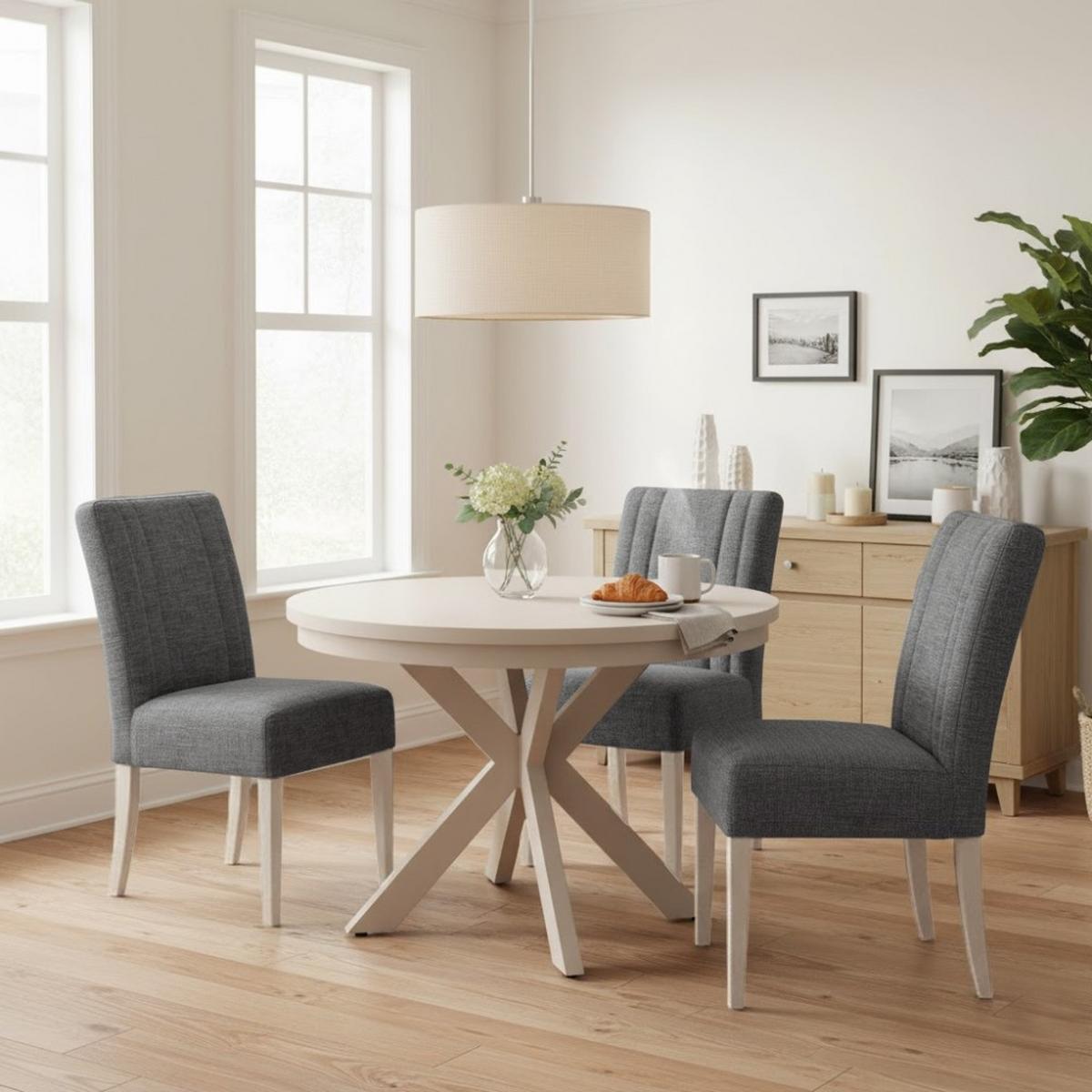 STUHL FREYA mit kaschmirfarbenen Holzbeinen, Polsterstuhl, Dunkelgrau - Kaschmir/Dunkelgrau, Holz (47/94/42cm) - Beautysofa