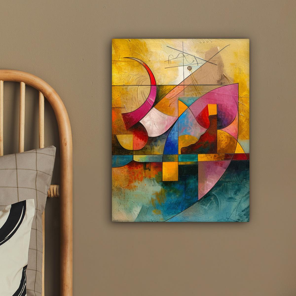 LEINWANDBILD Kunst - Abstrakt - Modern Room Decor 30x40 cm - Gelb, Textil (30/40cm) - MuchoWow