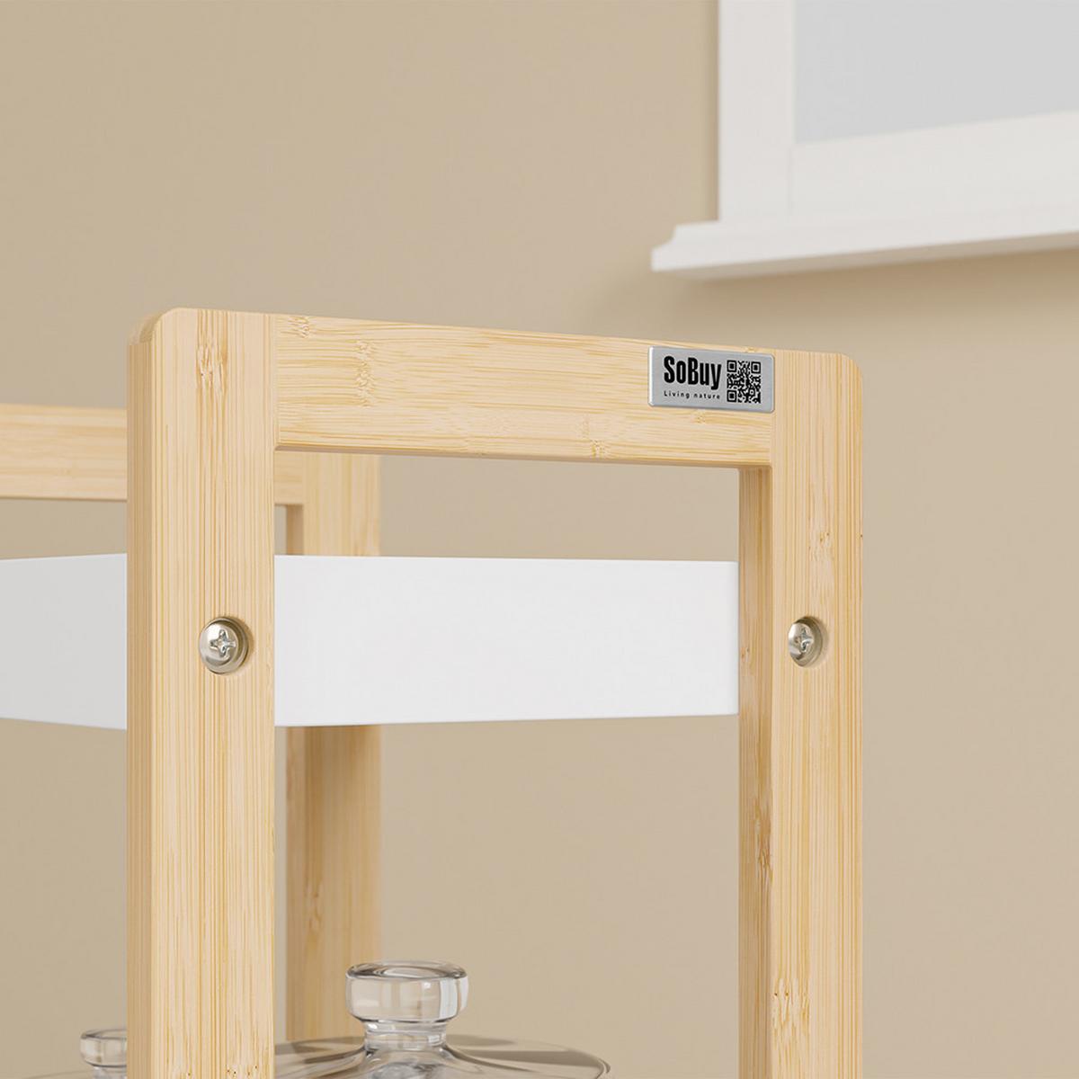 STEHREGAL mit vier Fächern FRG226-H-WN - Ahornfarben, Fell (28/90/20cm) - SoBuy