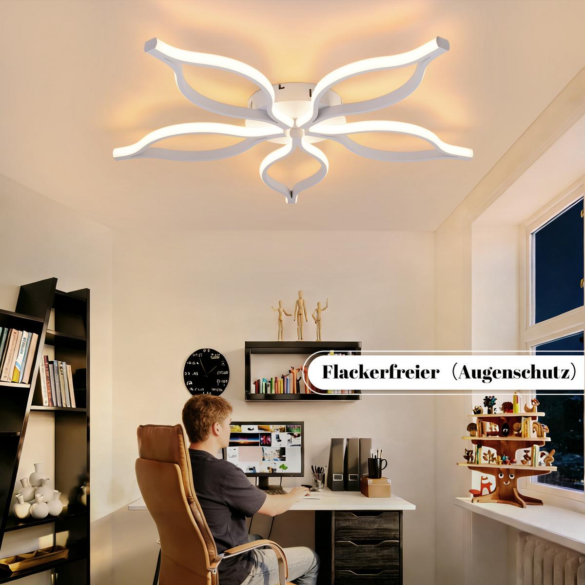LED DECKENLEUCHTE Ielwynne 80/38/6 cm - Weiß, Metall (80/38/6cm) - ZMH