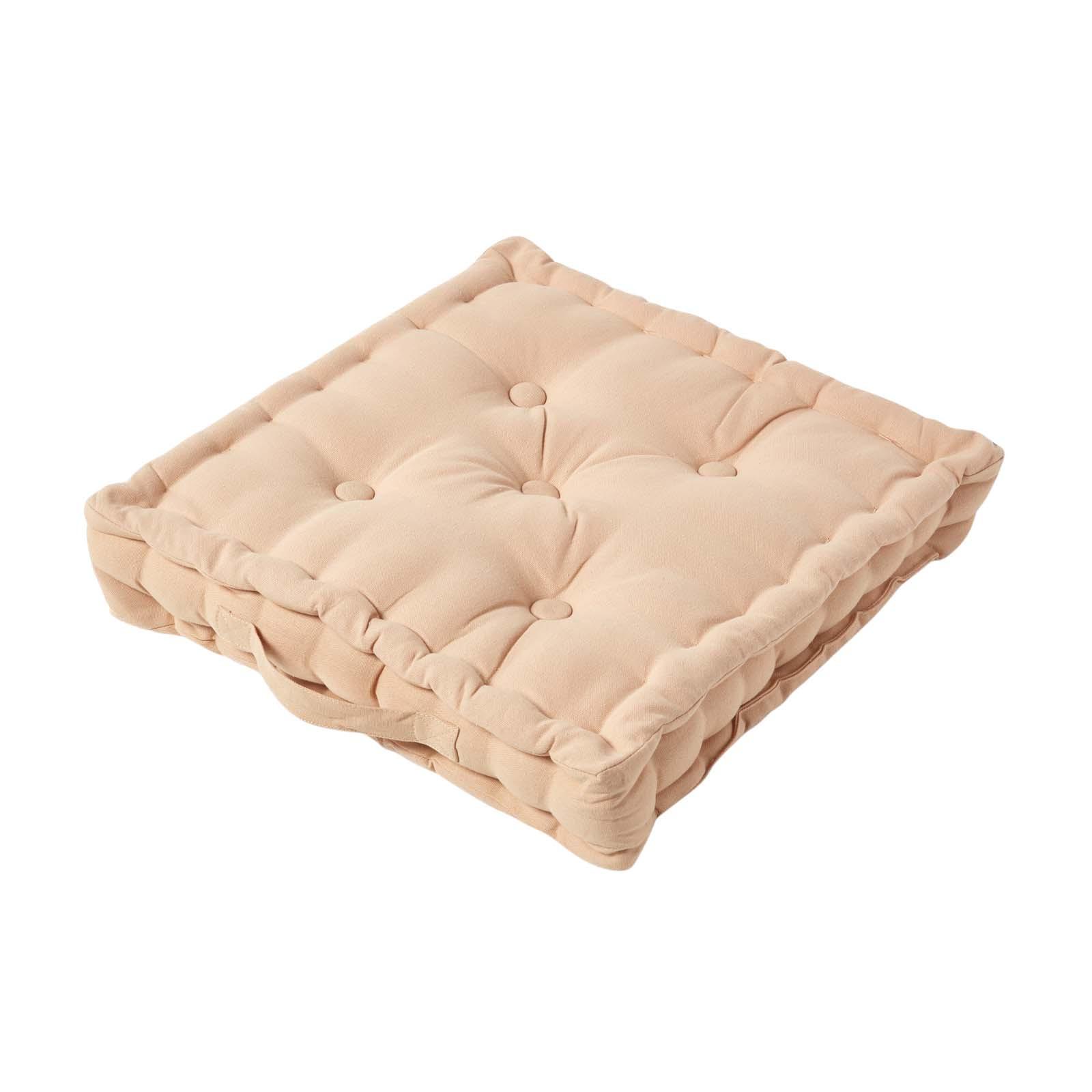 SITZKISSEN beige 40/40/8 cm – Bodenkissen unifarben - Beige, Textil (40/40/8cm) - Homescapes