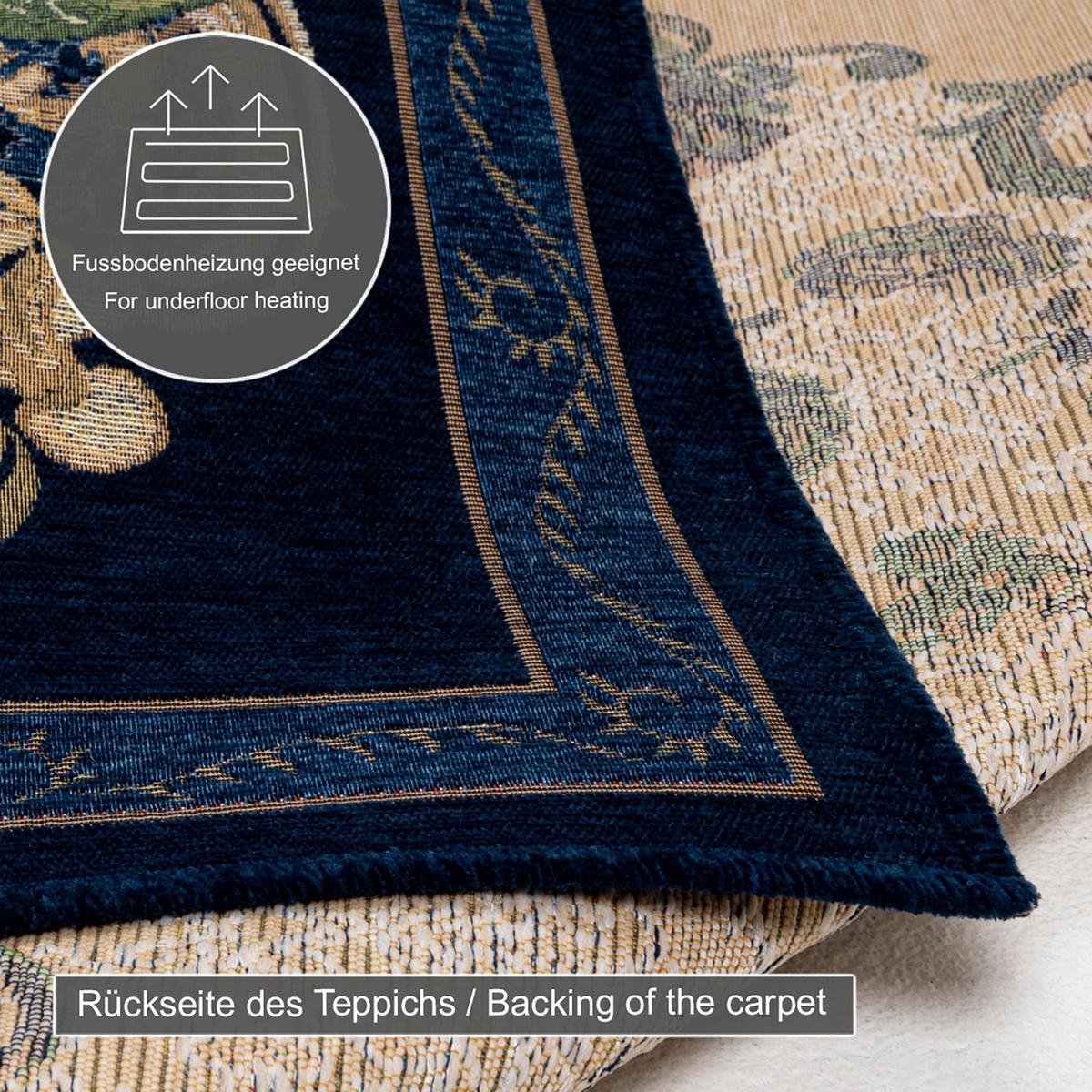 FLACHWEBTEPPICH Flomi Florence 160x230 cm - Blau, Textil (160/230cm) - THEKO