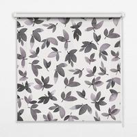 INNENROLLO - Fensterrollo - Rollo - 100x100 cm - Dunkelrosa Blätter - Violett, Kunststoff (100/100/0.5cm) - TULUP