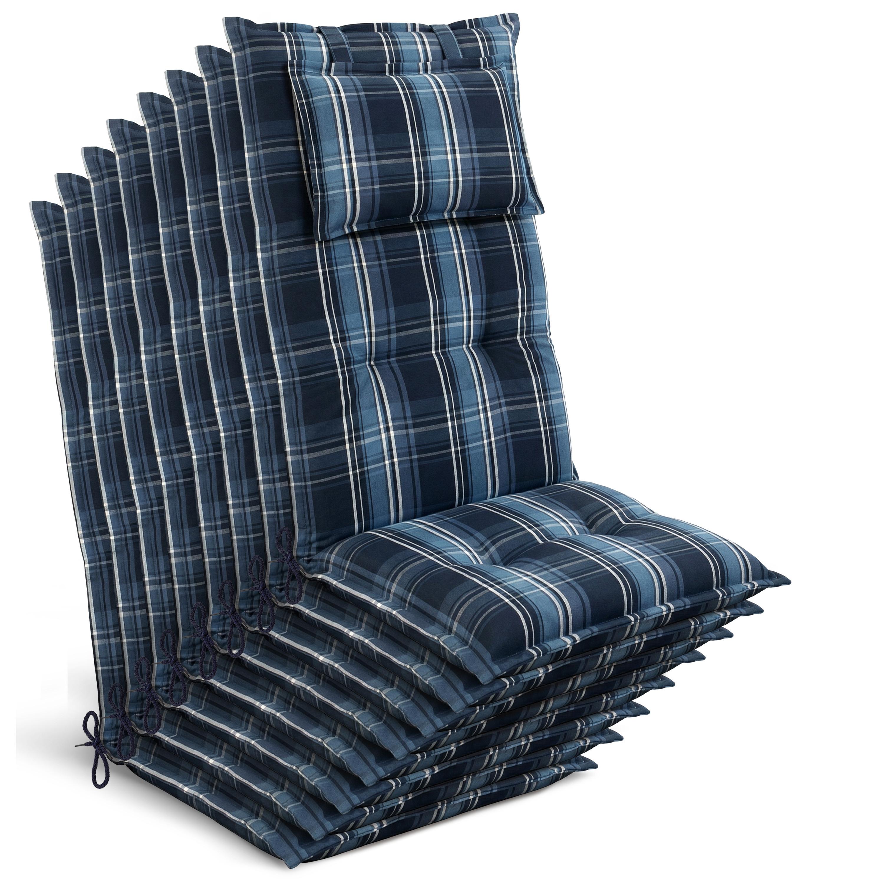 HOCHLEHNER Highlux HL 120x52x7cm Blau-Weiß-Kariert (8tlg) - Blau, Textil (52/120cm) - Beautissu 