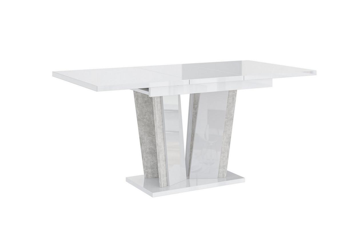 ESSTISCH SAMAR Ausziehbar 120 - 160 / 80 x 76 cm - Weiß Hochglanz/Weiß, Holz (120/80/76cm) - MASSENO