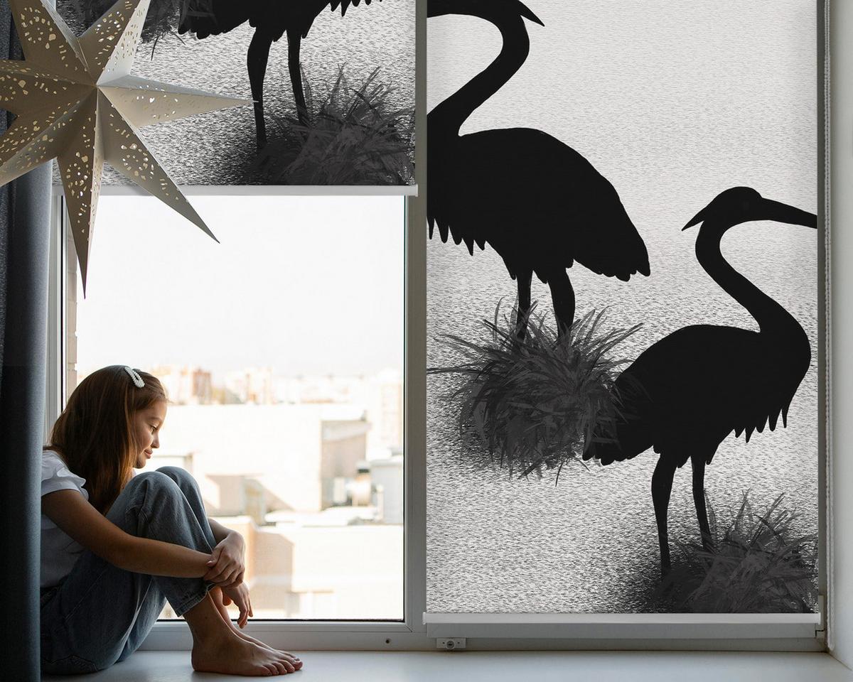 INNENROLLO - Fensterrollo - Rollo - 150x140 cm - Reiher - Grau, Kunststoff (150/140/0.5cm) - TULUP
