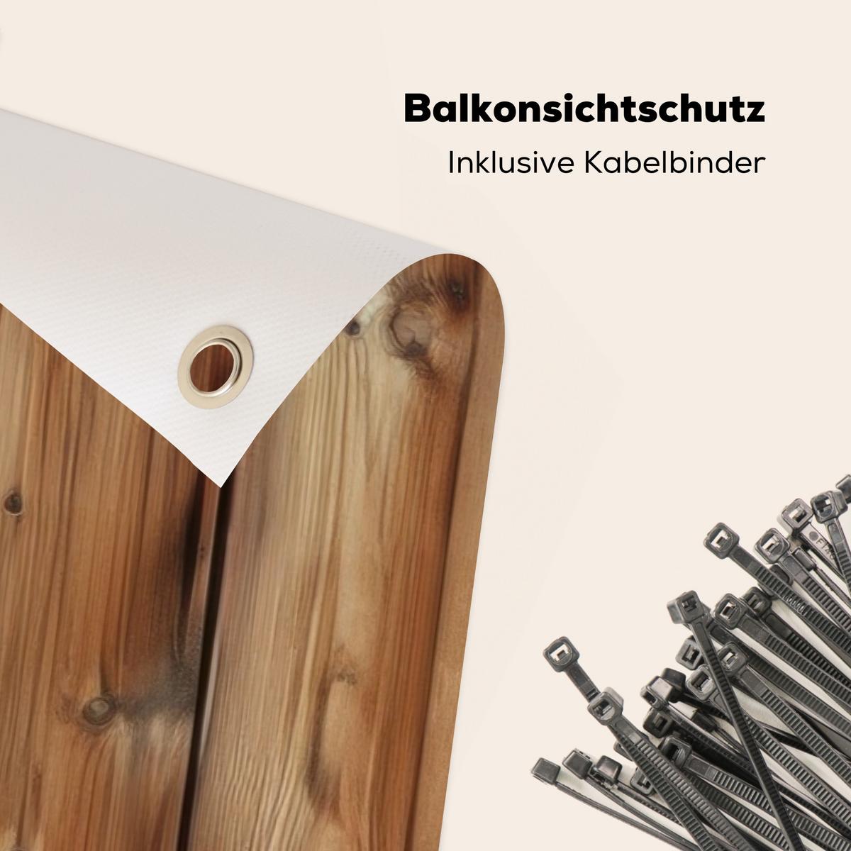BALKON-SICHTSCHUTZ Holz - Regale - Braun Balkon Deko 300x120 cm - Buchefarben, Kunststoff (300/120cm) - MuchoWow