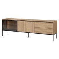 TV-LOWBOARD 1D1W2S 197 Visso VI-08 - Eichefarben/Schwarz, Holzwerkstoff/Metall (197/62/41cm) - MIRJAN24