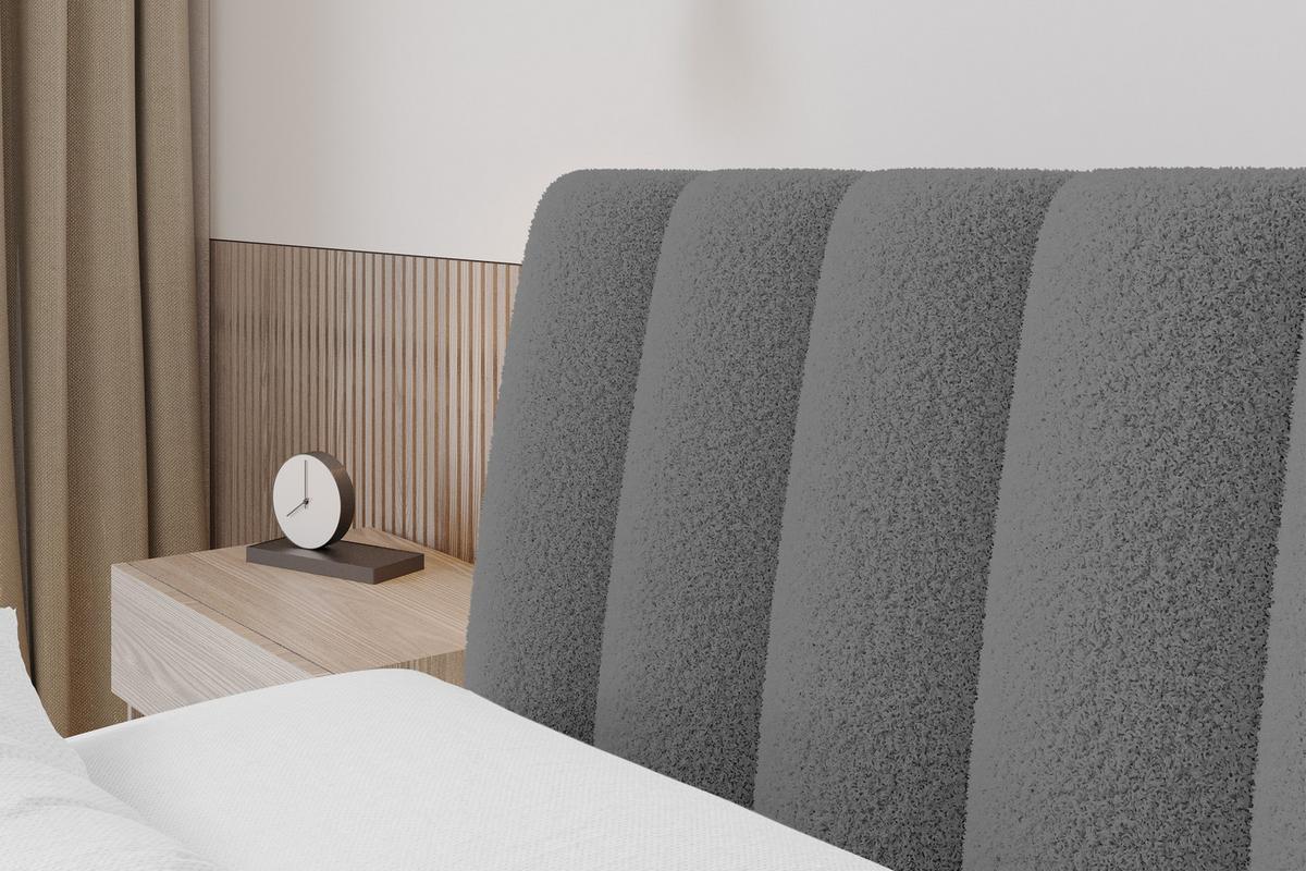 POLSTERBETT mit Bettkasten und Lattenrost, Bett mit Matratze H3/H4 - ILAN 140x200 Grau - Schieferfarben, Holzwerkstoff/Textil (140/200cm) - ALTDECOR