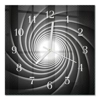 WANDUHR aus Glas 30x30 cm - Wirbel - Schwarz, Glas (30/30/0.4cm) - TULUP