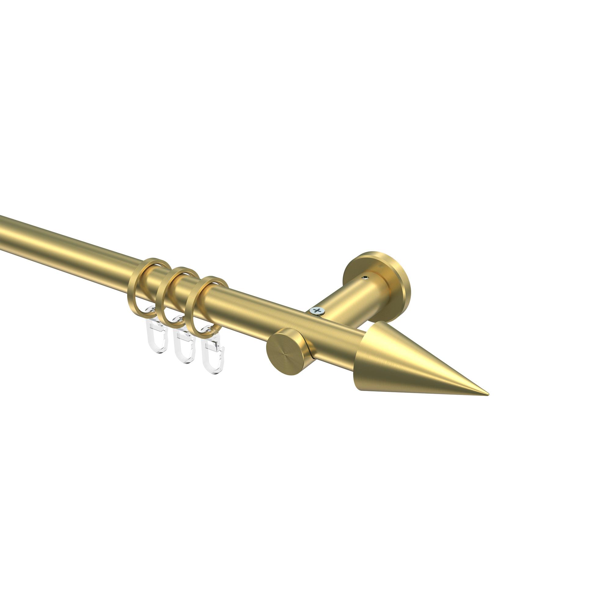 GARDINENSTANGE Platon Savio 420 cm (geteilt in 3 x 140 cm), 1-läufig, 20 mm Ø Messing-Optik - Messingfarben, Metall (420cm) - INTERDECO