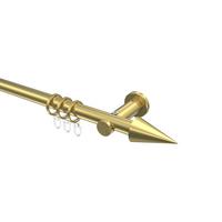 GARDINENSTANGE Platon Savio 420 cm (geteilt in 3 x 140 cm), 1-läufig, 20 mm Ø Messing-Optik - Messingfarben, Metall (420cm) - INTERDECO