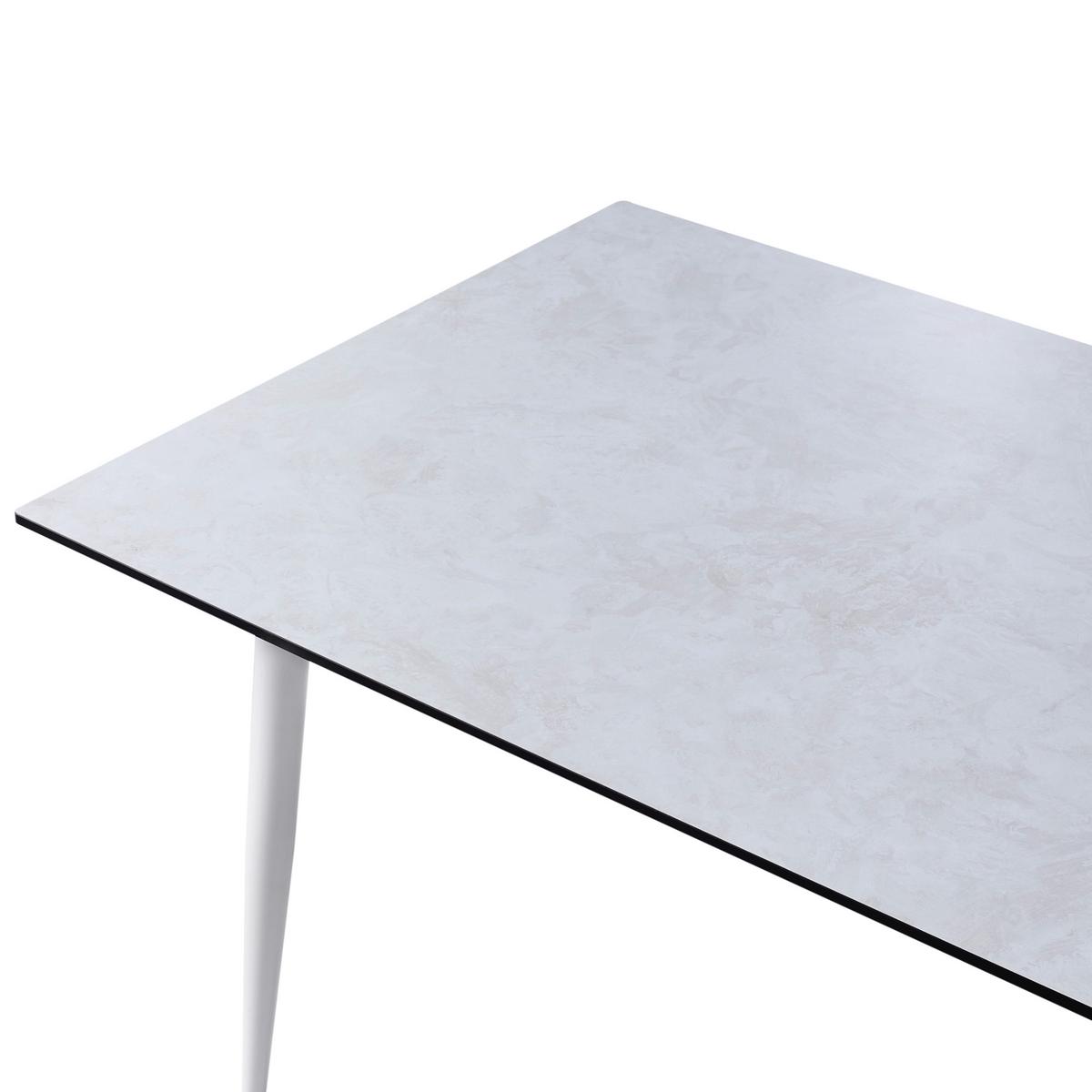 GARTENTISCH 180/90 cm Steinoptik Hellgrau Tolentino - Hellgrau, Kunststoff (180/90/75cm) - Beliani