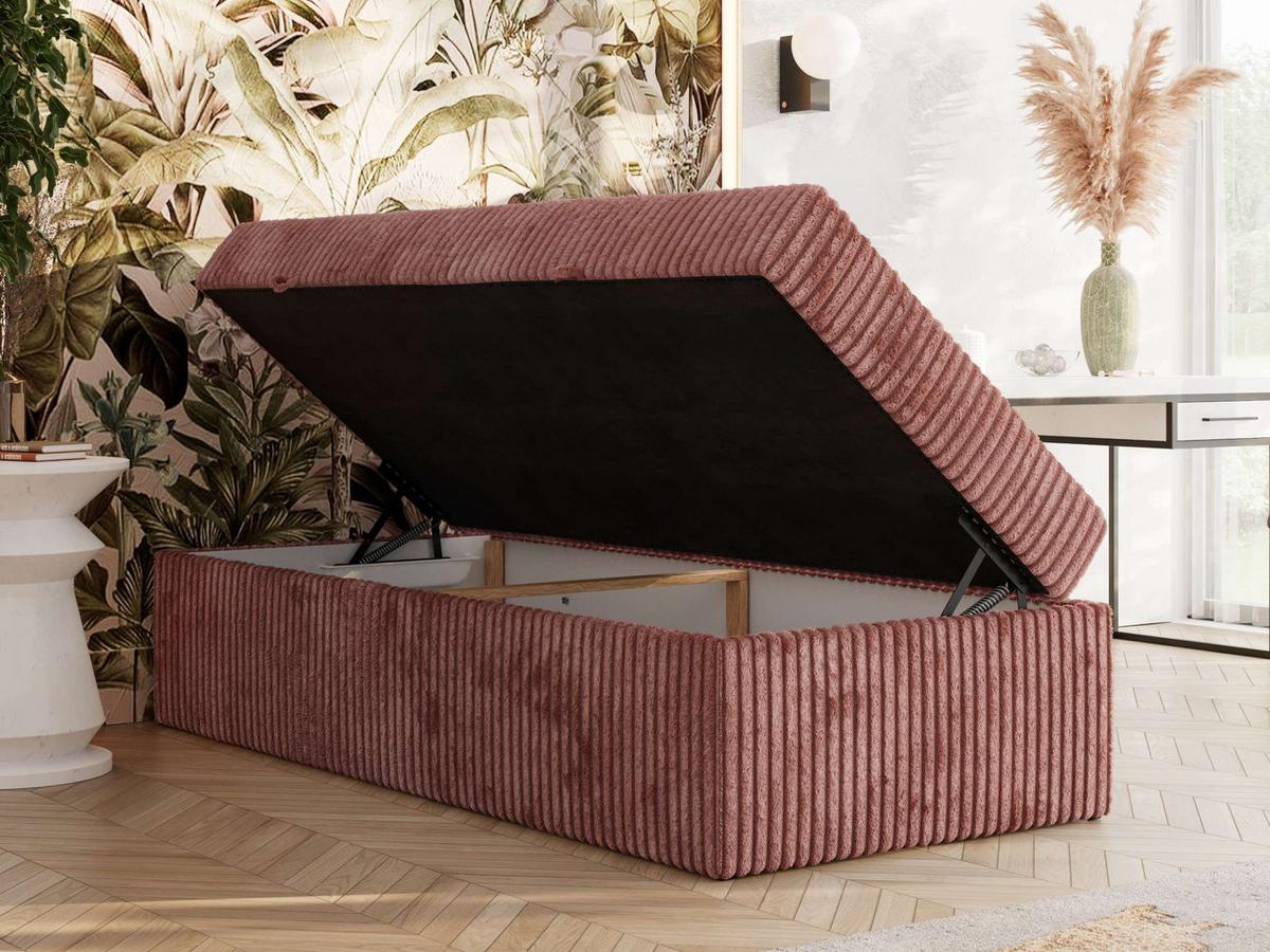 BOXBETT ZERO 90/200 - Rosa Cord - H3 - Topper T25 - Pink, Textil (90/200cm) - MKS