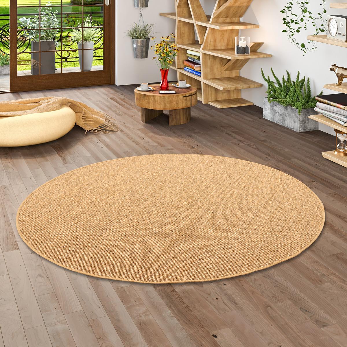 SISAL NATUR TEPPICH RUND - Nussbaumfarben, Textil (100/100cm) - Snapstyle