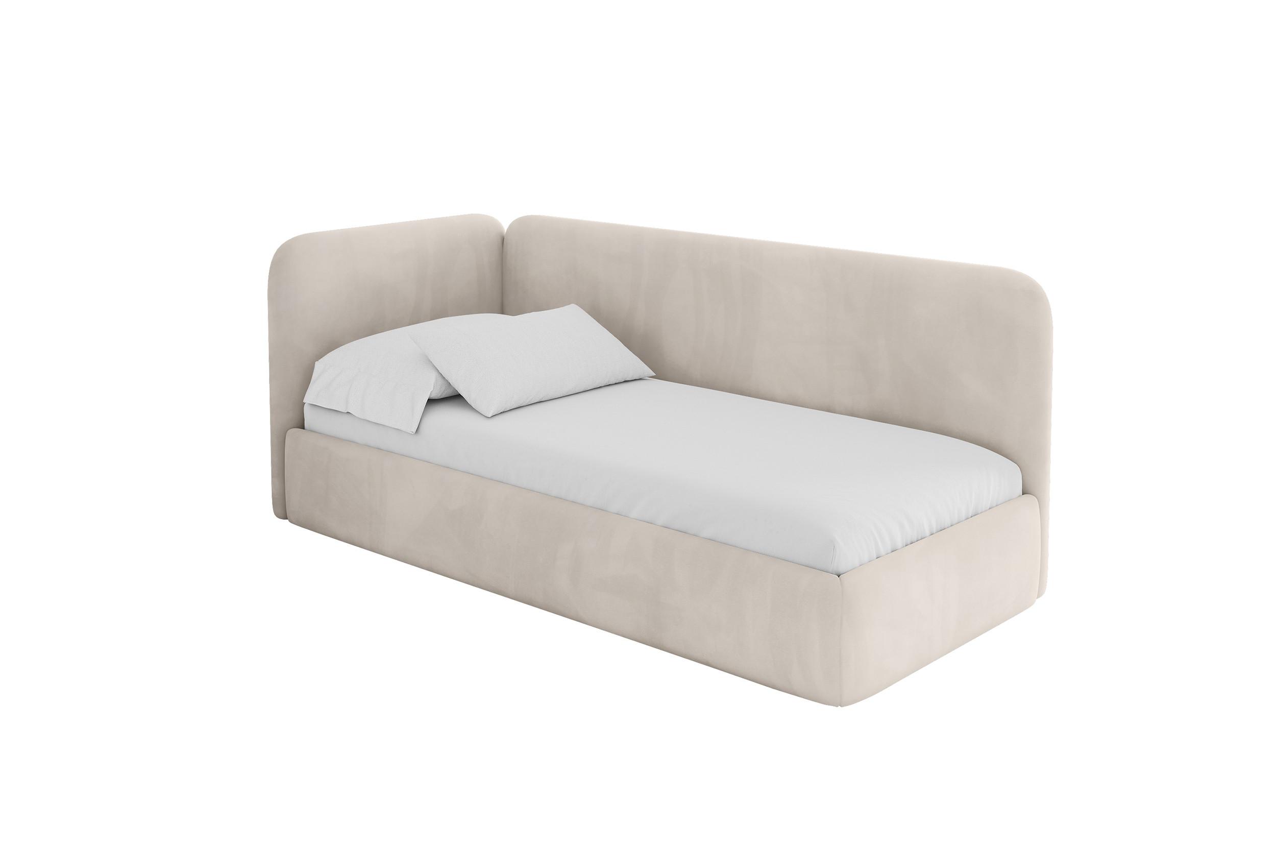 EINZELLBETT Jugendbett mit Bettkasten und Matratze H3/H4, Rechts - ELSY 100x200 Beige - Sandfarben, Holzwerkstoff/Textil (100/200cm) - ALTDECOR