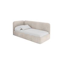 EINZELLBETT Jugendbett mit Bettkasten, Rechts - ELSY 80x200 Beige - Sandfarben, Holzwerkstoff/Textil (80/200cm) - ALTDECOR