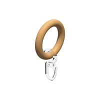 RUNDRINGE MIT FALTENHAKEN FÜR GARDINENSTANGEN 16 mm Ø, Buche, Packung 10 Stück - Buchefarben, Holz (16cm) - INTERDECO