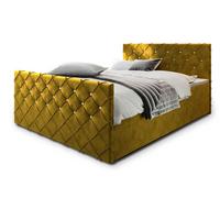 BOXBETT MANDI 200x200 cm mit Matratze und Topper, H2+H3 - Gelb - Gelb, Holz (200/200cm) - MASSENO