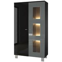 VITRINE Denjo Tür in Grau Hochglanz - Grau, Holzwerkstoff (71/129/35cm) - Vladon