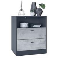 KOMMODE Pino Fronten in Beton Oxid Optik - Hellgrau, Holzwerkstoff (56/67.5/36cm) - Vladon