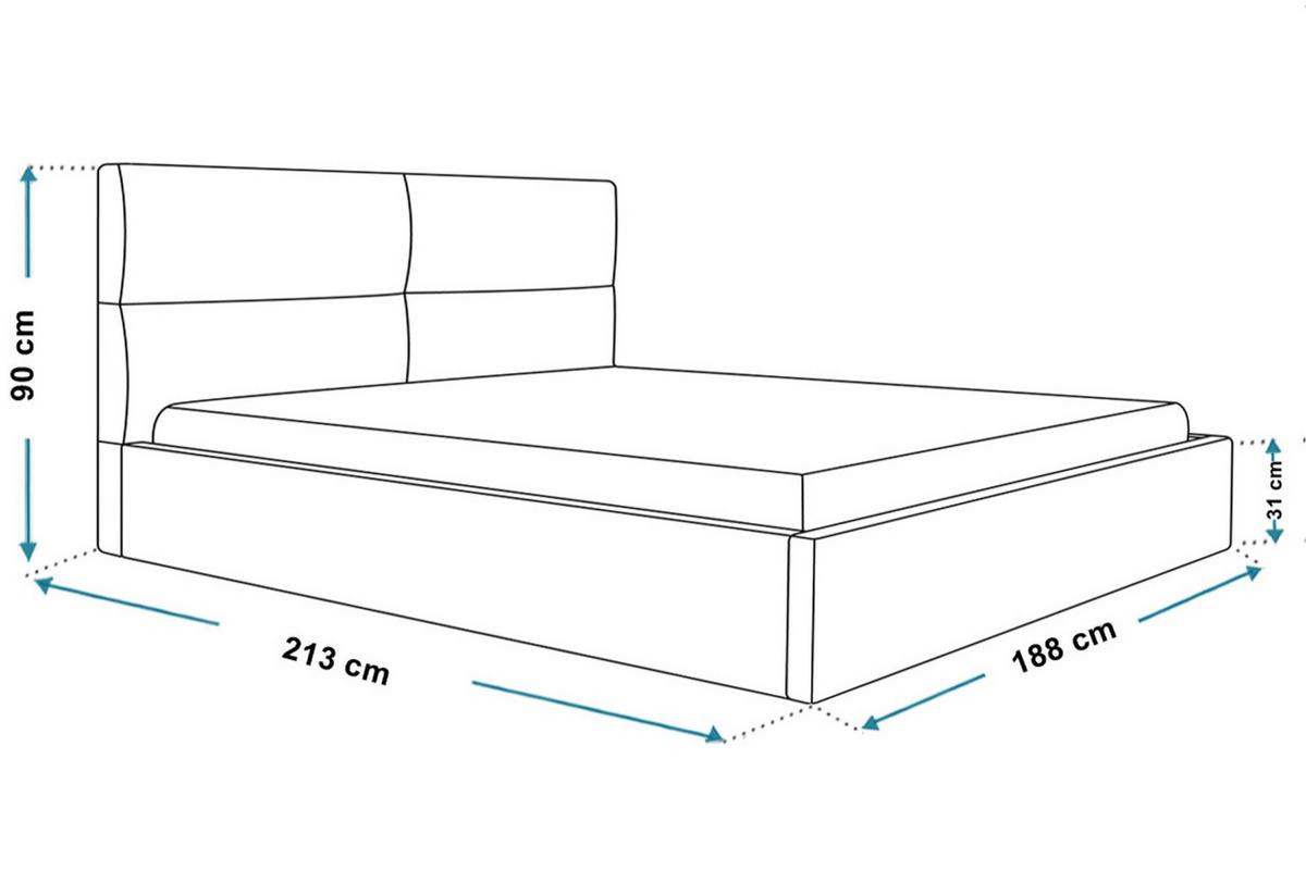 BETT 180x200 - Polsterbett mit Bettkasten und Holzrahmen - Modern Betten - Eleganter Malmö-Stoff- Kollektion Lizbona, Beige - Beige, Holz/Kunststoff - Alpi-Möbel