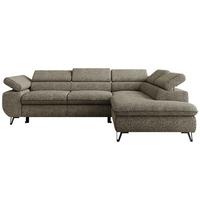 ECKSOFA PABLO L Grau Struktur - Rechts Seite - Schwarz/Grau, Textil/Metall (273/208cm) - MKS