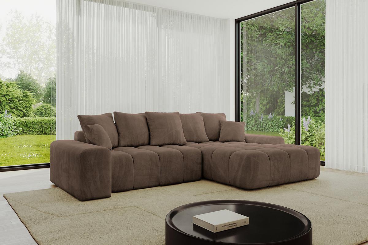 ECKSOFA Ottomane Rechts ENSI-L - 267x164x69 cm Braun - Braun, Holzwerkstoff/Kunststoff (164/267cm) - ALTDECOR