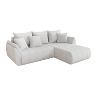 ECKSOFA mit Schlaffunktion Ottomane Rechts TOKO-L 277x194x86 Weiß Bouclé - Schwarz/Weiß, Holzwerkstoff/Kunststoff (277/194cm) - ALTDECOR