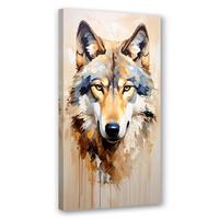 LEINWANDBILD Wolf Tiere Natur 60x120cm - Beige, Textil (60/120cm) - Feeby