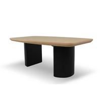 ESSTISCH LINEA Ausziehbar 200 - 300 / 110 x 76 cm - Eichefarben/Schwarz, Holz (200/110/76cm) - MASSENO