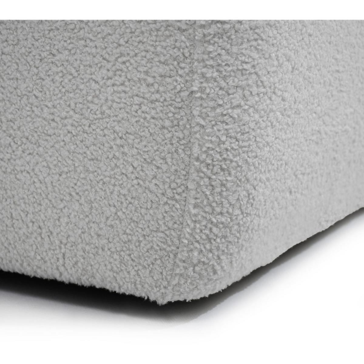 WOHNLANDSCHAFT Noel mit Schlaffunktion, Grau, Bouclé-Stoff - Hellgrau, Holzwerkstoff (375/93/163cm) - Beautysofa