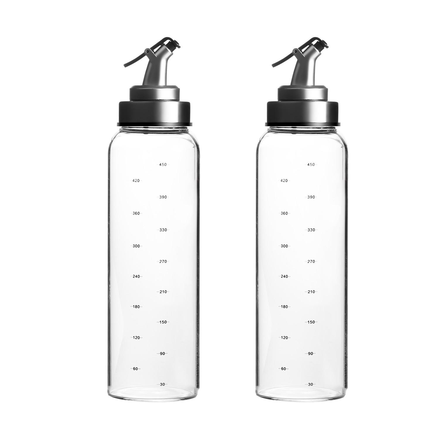 ÖLSPENDER-SET Essig und Öl Flaschen (2-tlg) - Transparent, Glas (4.1/24.3/4.1cm) - Intirilife