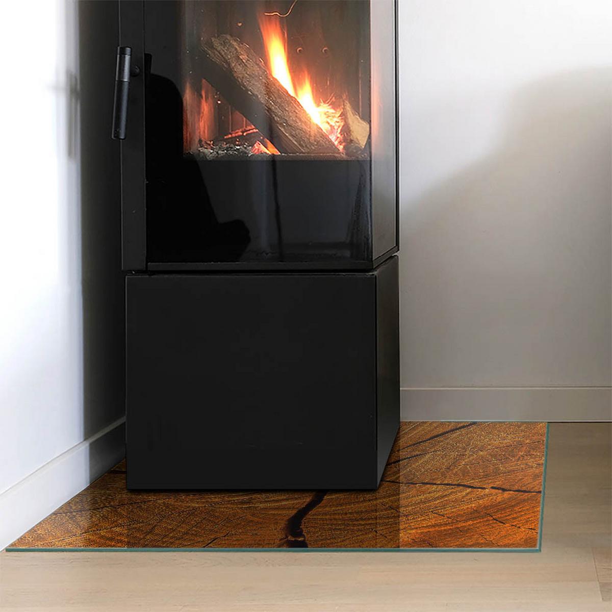 GLASPLATTE für Kamin 60x60 cm - Orange, Glas (60/60/0.4cm) - TULUP