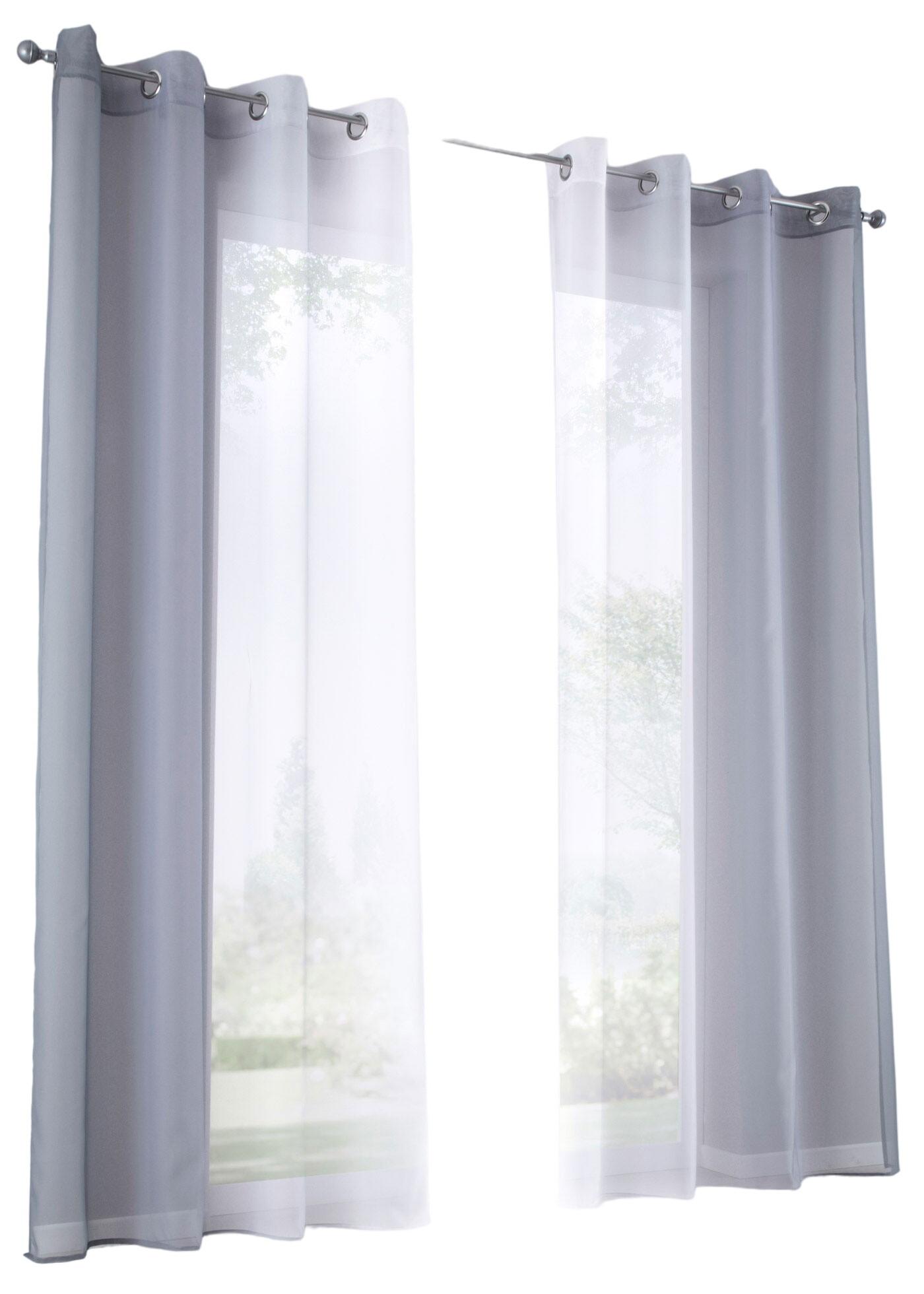 VORHANG 2ER SET »Modena« HxB 225x140 cm Grau - Grau, Textil (140/225cm) - Gardinenbox