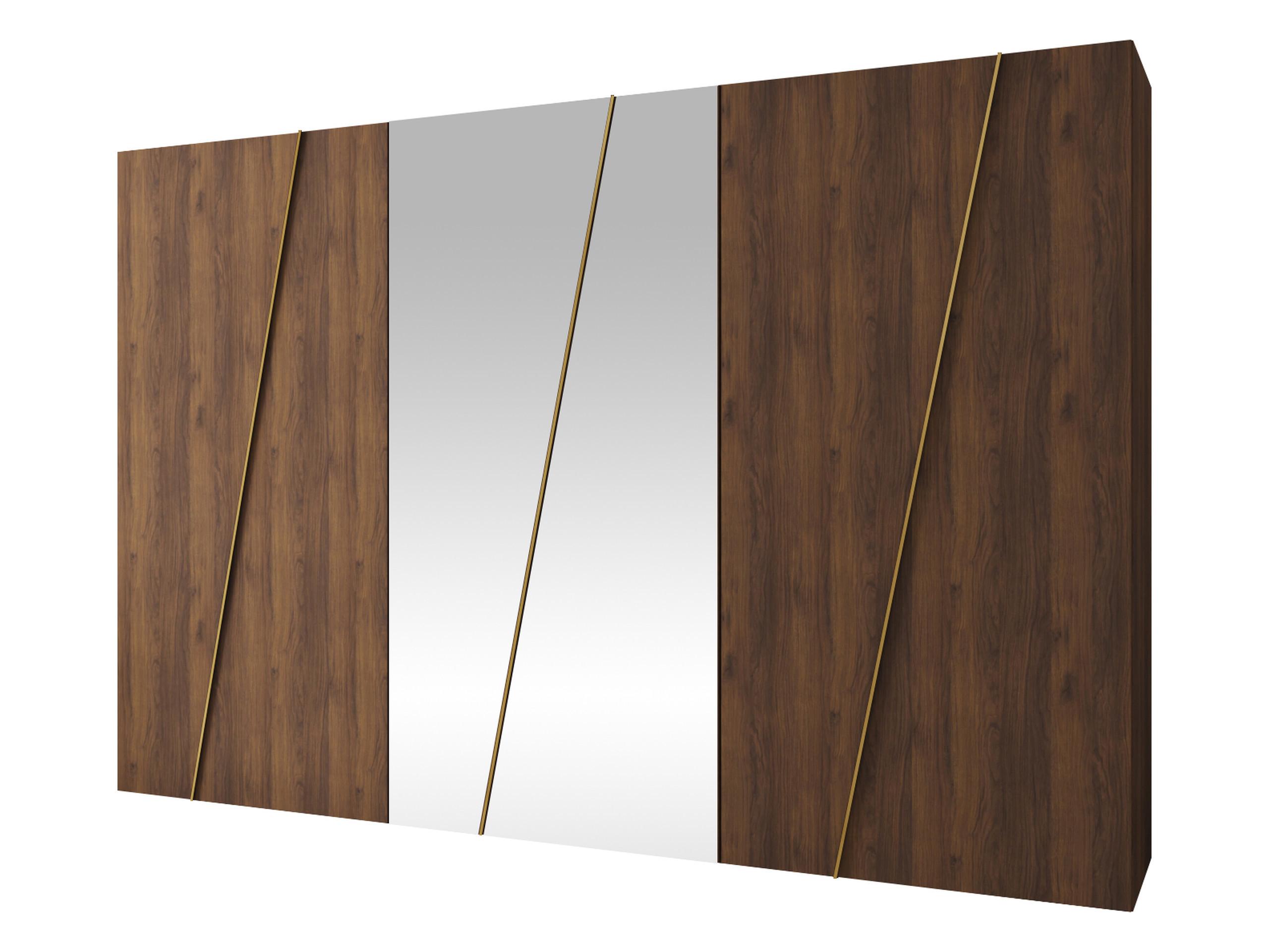 DREHTÜRENSCHRANK Zen 2L 300 cm - Goldfarben/Nussbaumfarben, Holzwerkstoff/Kunststoff (300/202/50cm) - MIRJAN24