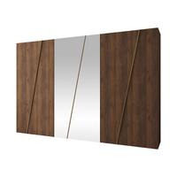 DREHTÜRENSCHRANK Zen 2L 300 cm - Goldfarben/Nussbaumfarben, Holzwerkstoff/Kunststoff (300/202/50cm) - MIRJAN24