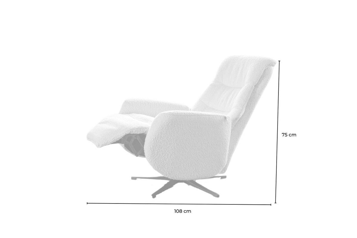 RELAXSESSEL SARI Hellgrau Webstoff Relaxfunktion - Hellgrau/Schwarz, Textil/Metall (77/108/89cm) - KAWOLA